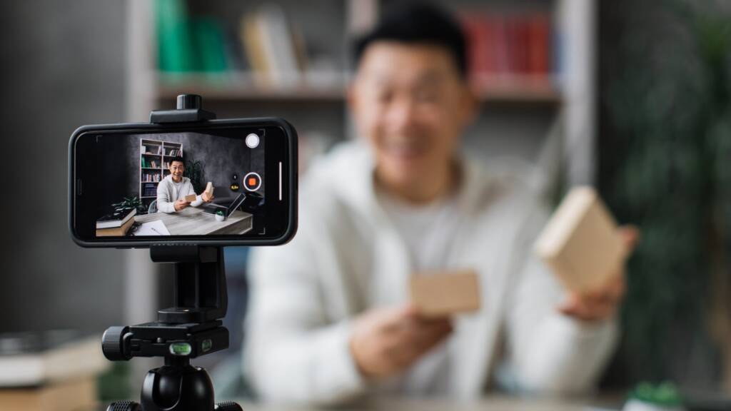 content-creator-recording-video-using-meta-edits-ai-app