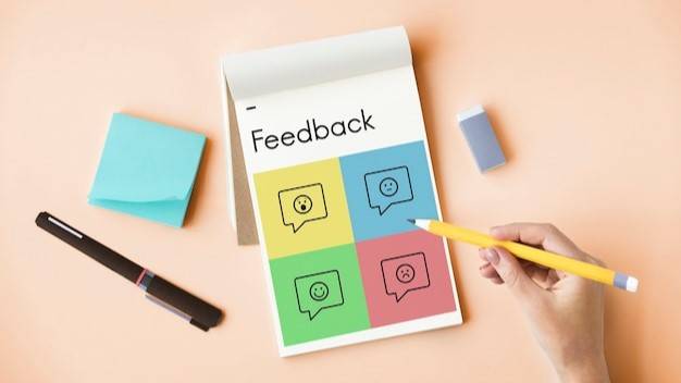 Handwriting feedback on a colorful survey form with different sentiment icons to evaluate customer satisfaction.