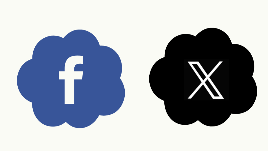 Logos of Facebook and Twitter, illustrating their efforts to incorporate video content for audience engagement.