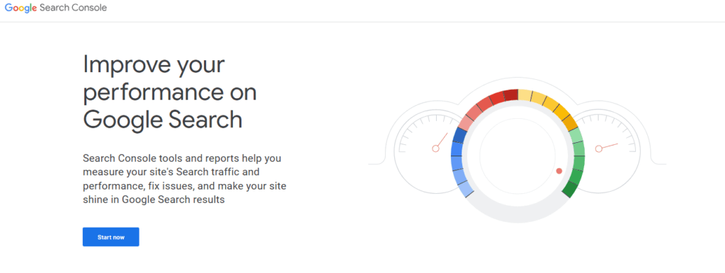 Google Search Console interface highlighting tools for tracking search performance, fixing site issues, and improving visibility.