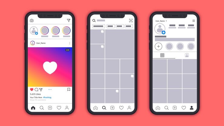 Instagram 2025 interface showing feed, explore, and profile layout updates for small business use