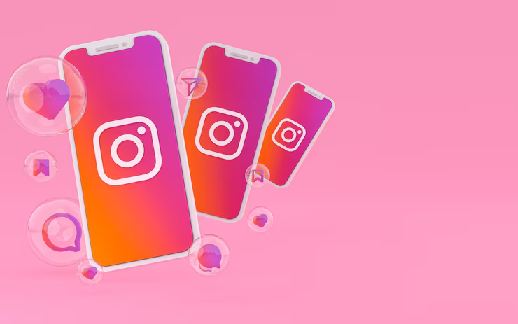 Multiple smartphones displaying Instagram visuals, emphasizing Instagram Reels as an alternative to TikTok.