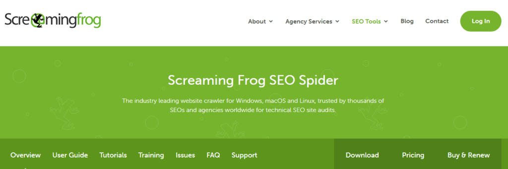 Screaming Frog SEO Spider, a leading tool for technical SEO audits and website crawling, used by experts worldwide.
