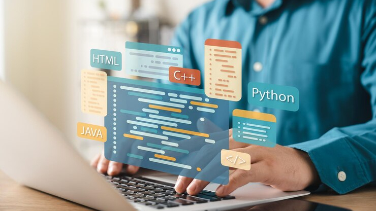 A web developer working on coding languages like HTML, Java, and Python, optimizing technical SEO aspects for better search engine visibility.