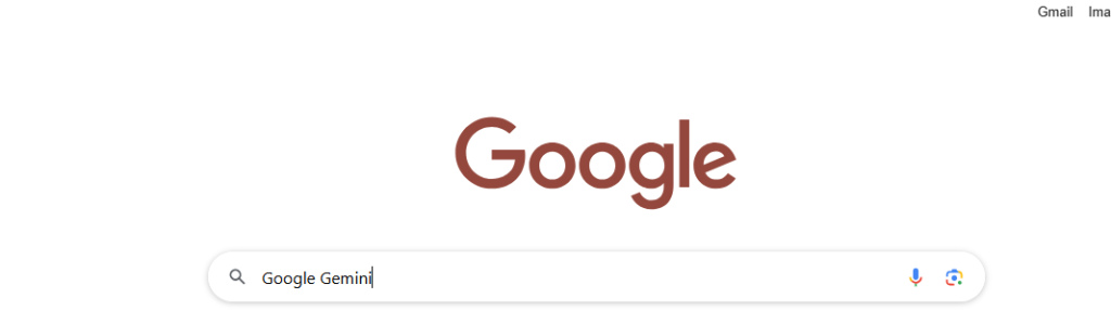 Google search page with the query “Google Gemini” typed in the search bar.