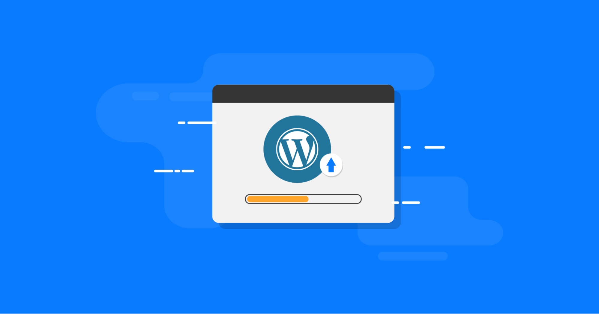 Illustration showing a WordPress update loading screen related to WordPress 6.9 update issues