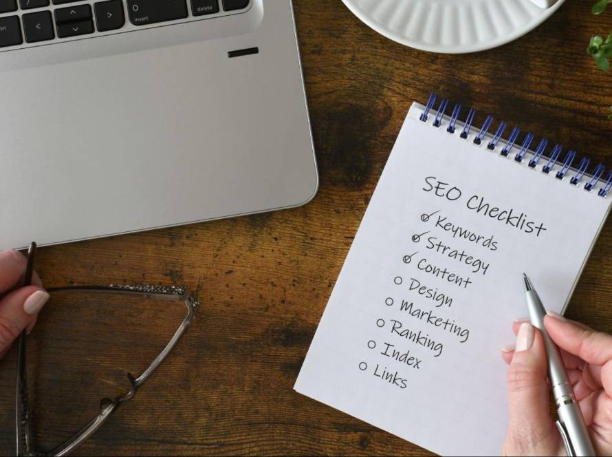 SEO maintenance checklist showing keywords, content, rankings, and links for ongoing search optimization