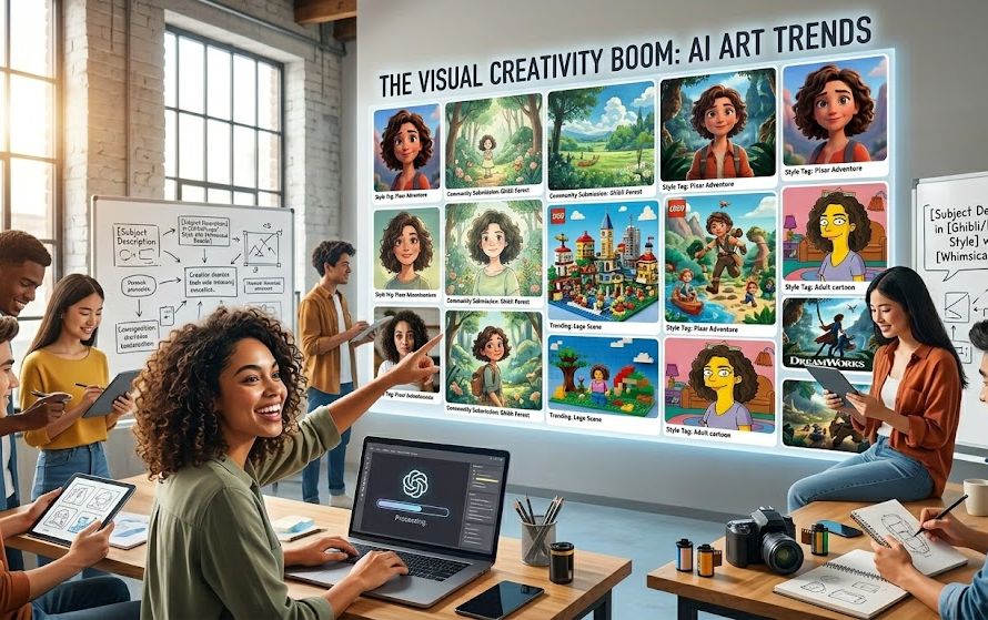 A diverse team of outsourced digital marketing experts collaborating in a modern office.
